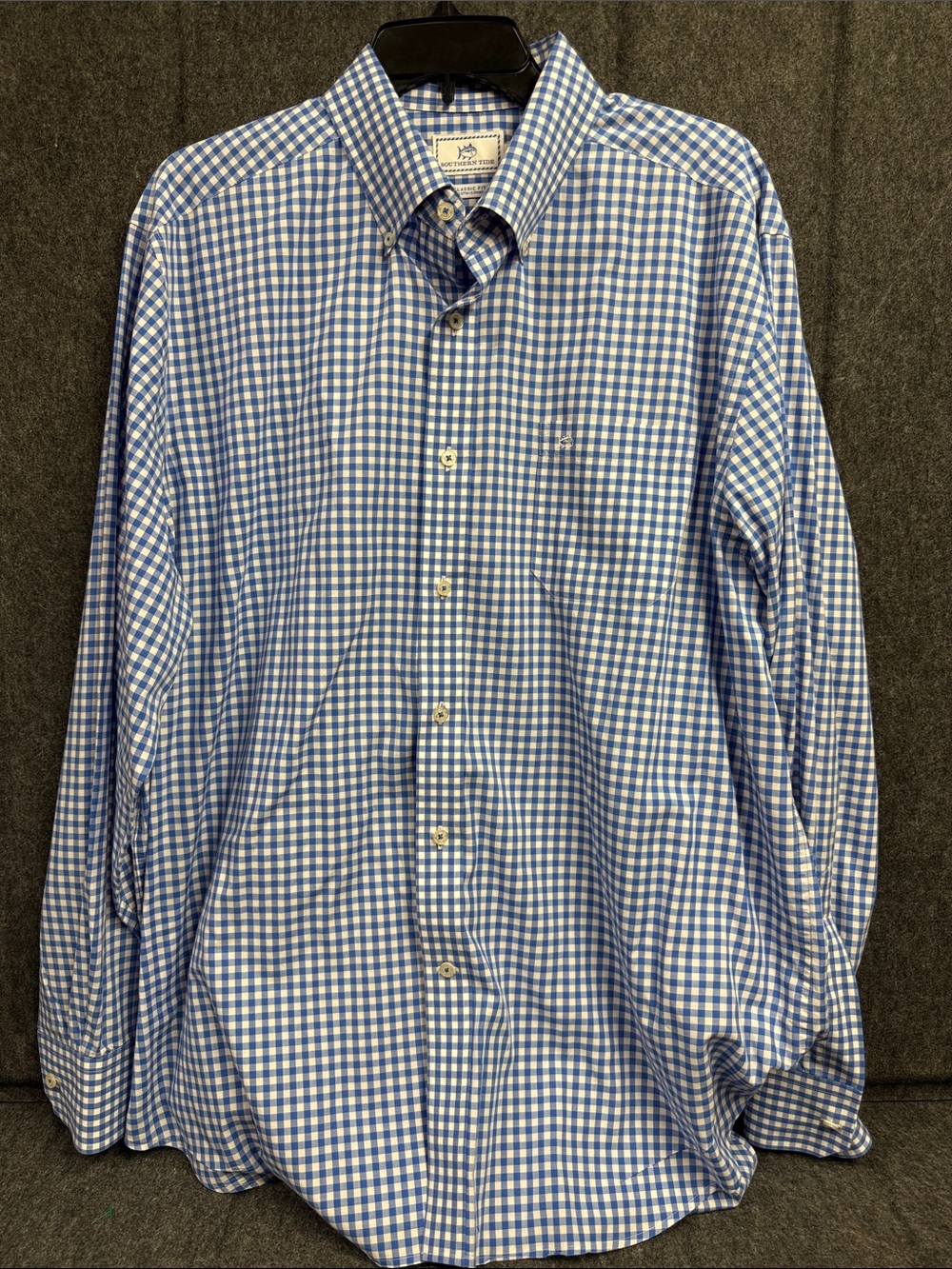 Southern Tide Blue & White Gingham Button-Down Shirt